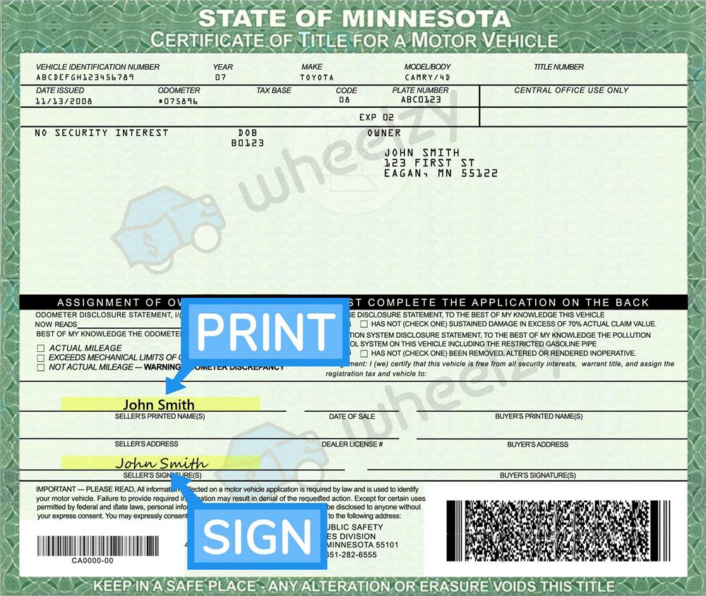 How to Sign Your Title in Minnesota