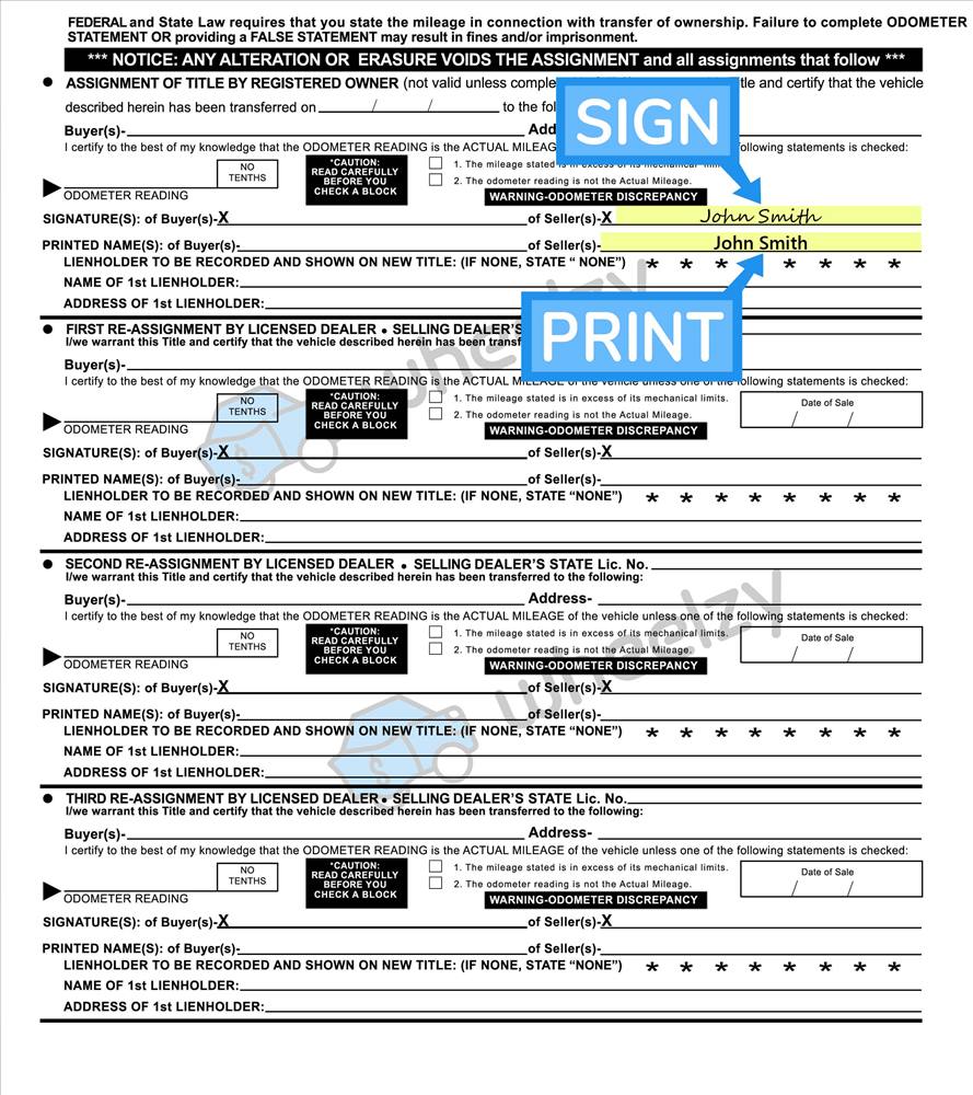 How To Sign Your Car Title In Alabama Including Dmv Title Sample Picture 2807