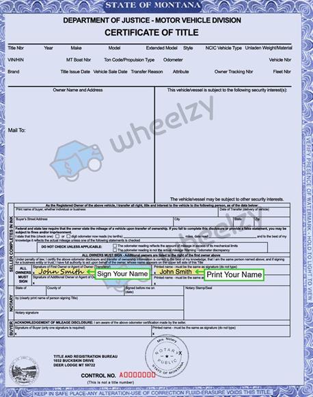 How to Sign Your Title in Bozeman