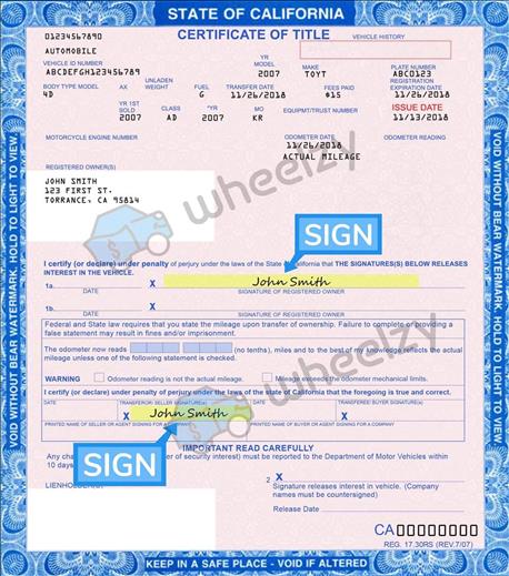 How to Sign Your Title in La Verne