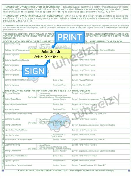 How to Sign Your Title in Colorado Springs