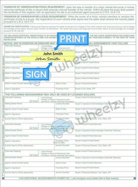 How to Sign Your Title in Colorado