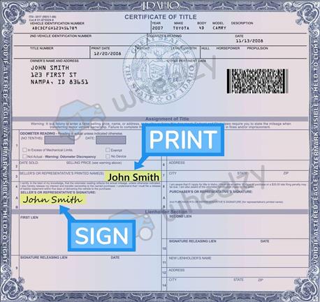 How to Sign Your Title in Nampa