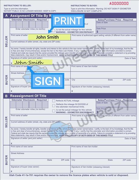 How to Sign Your Title in West Jordan