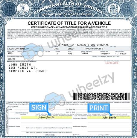 How to Sign Your Title in Virginia