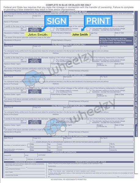 How to Sign Your Title in West Virginia