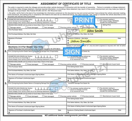 How to Sign Your Title in Wisconsin Rapids