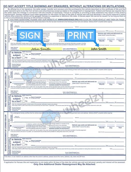 How to Sign Your Title in Kansas