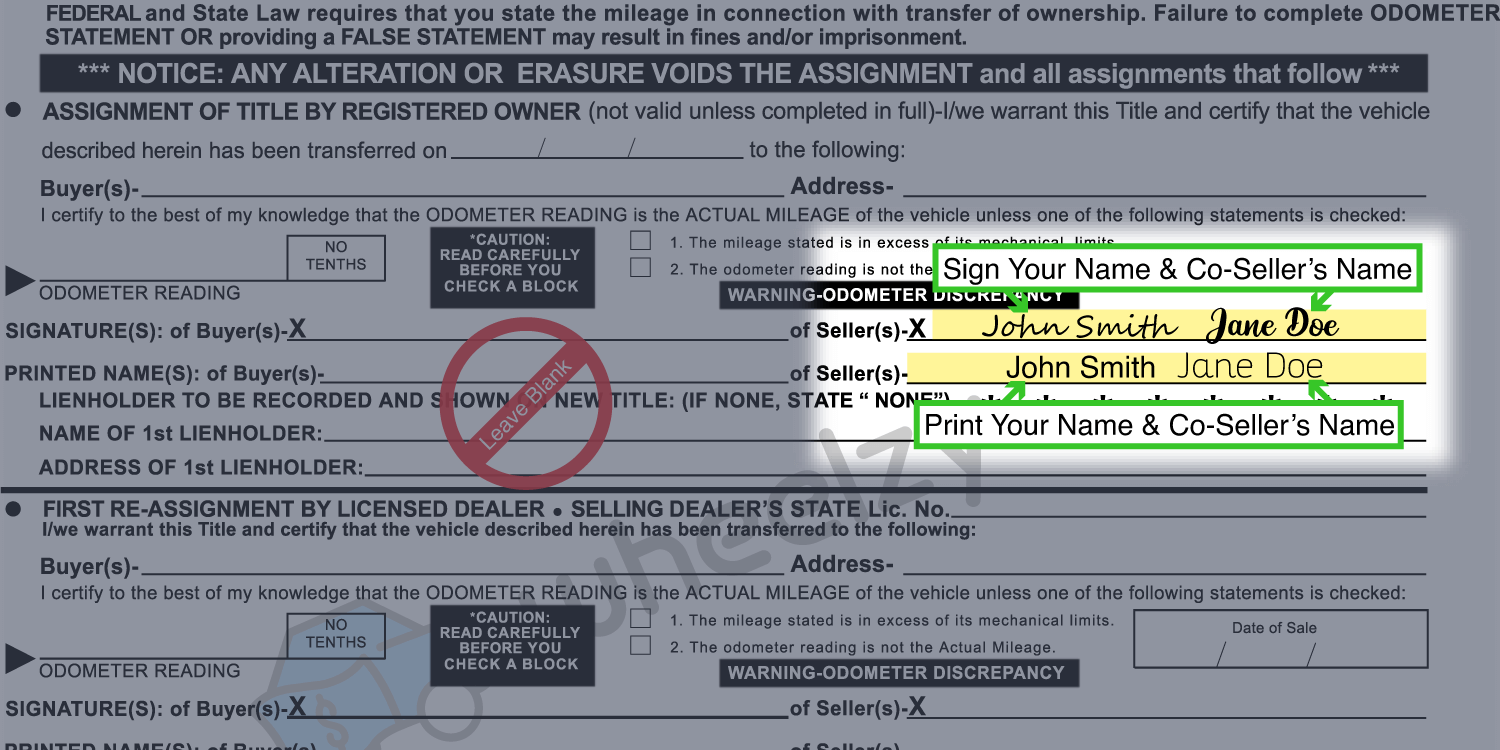 How to Sign Your Title in Alabama (image)