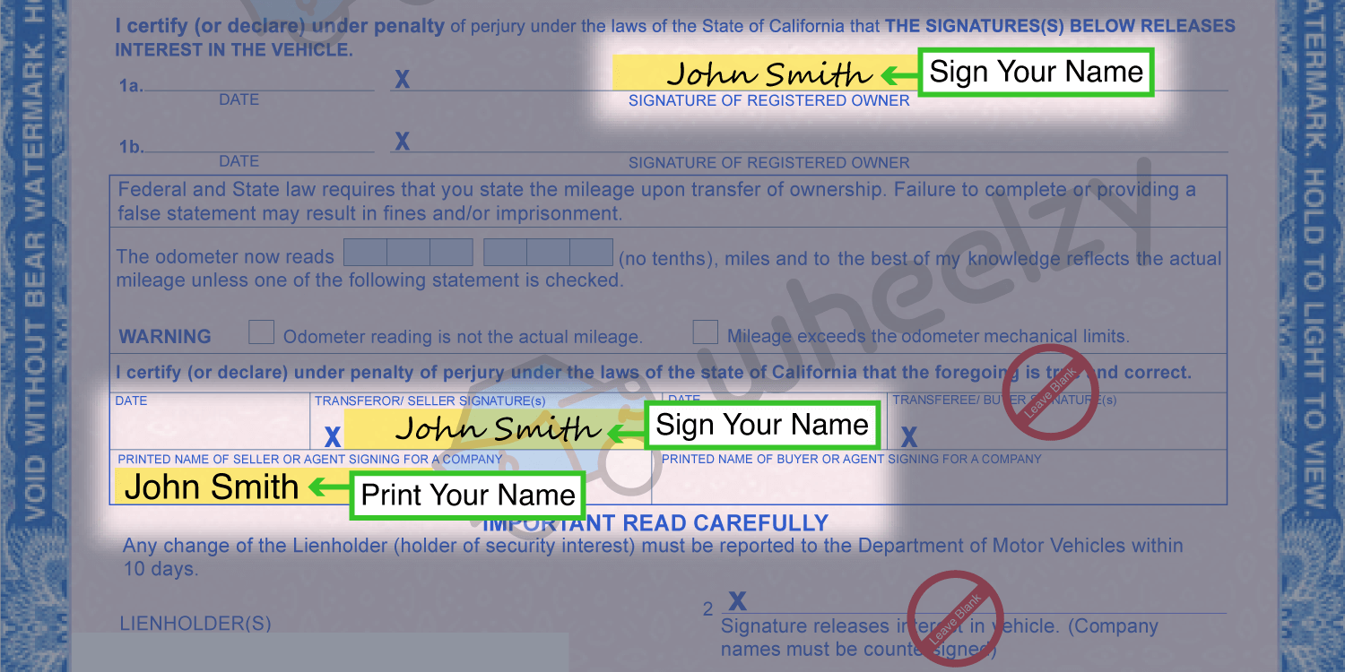 How to Sign Your Title in Bakersfield (image)