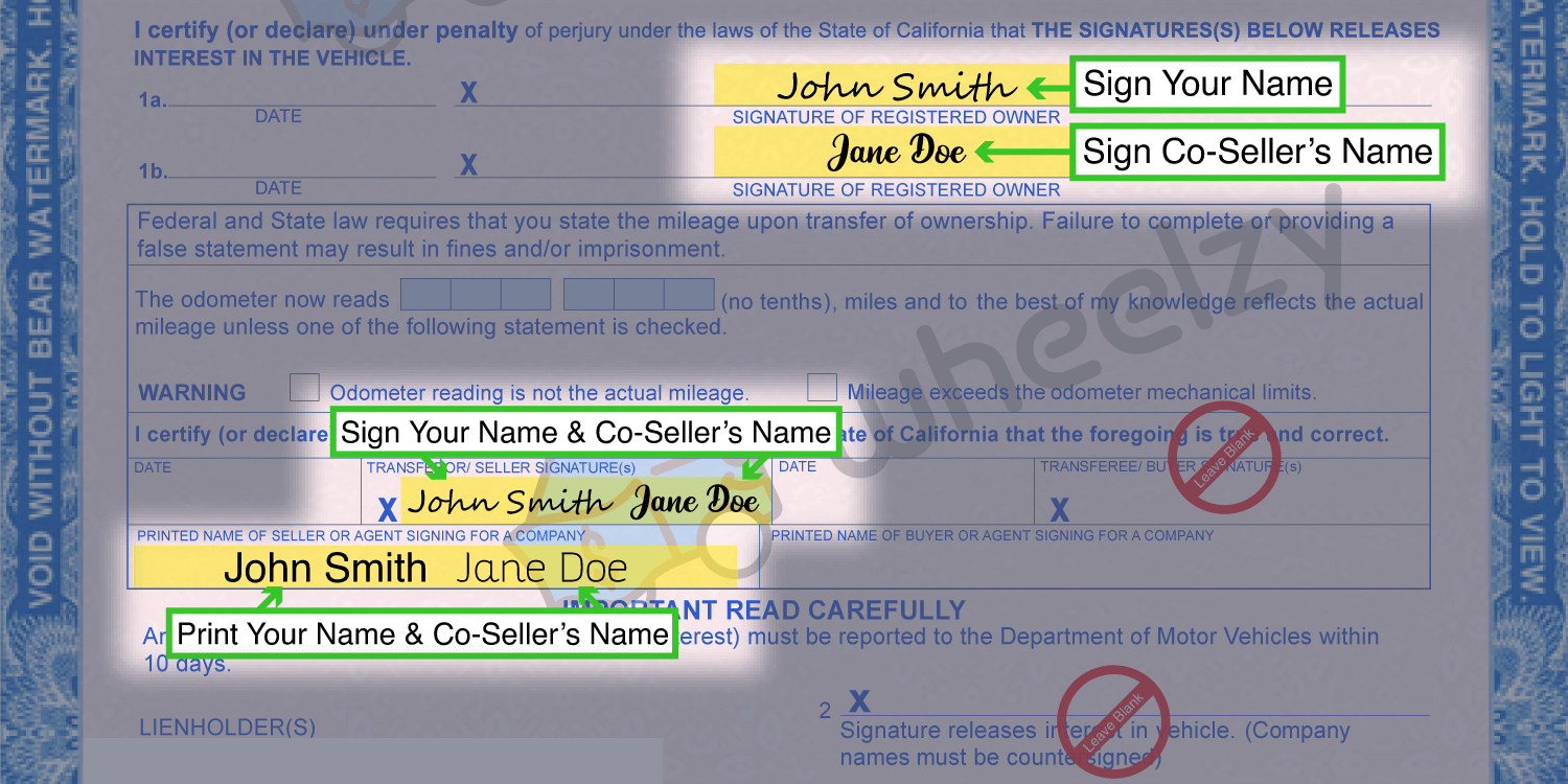 How to Sign Your Title in California (image)