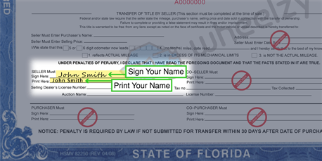 How to Sign Your Title in Florida (image)