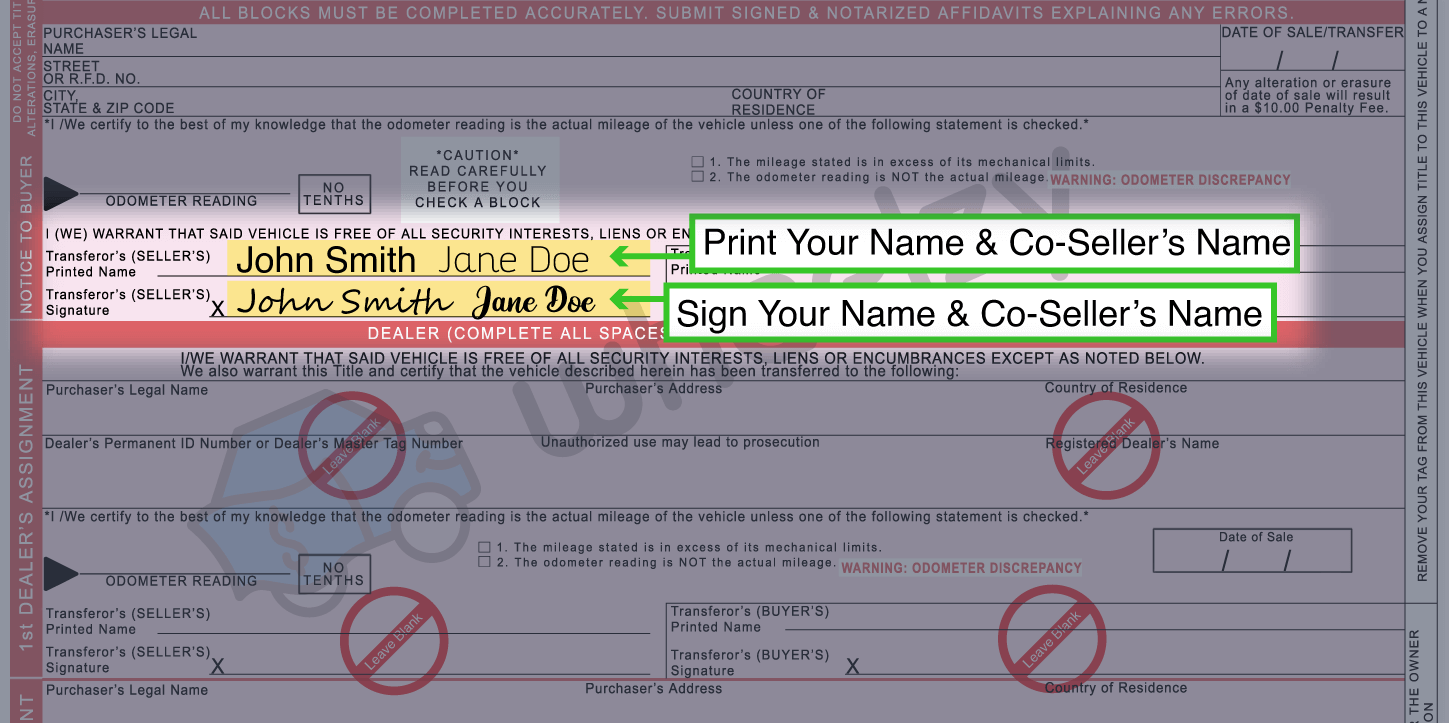 How to Sign Your Title in Georgia (image)