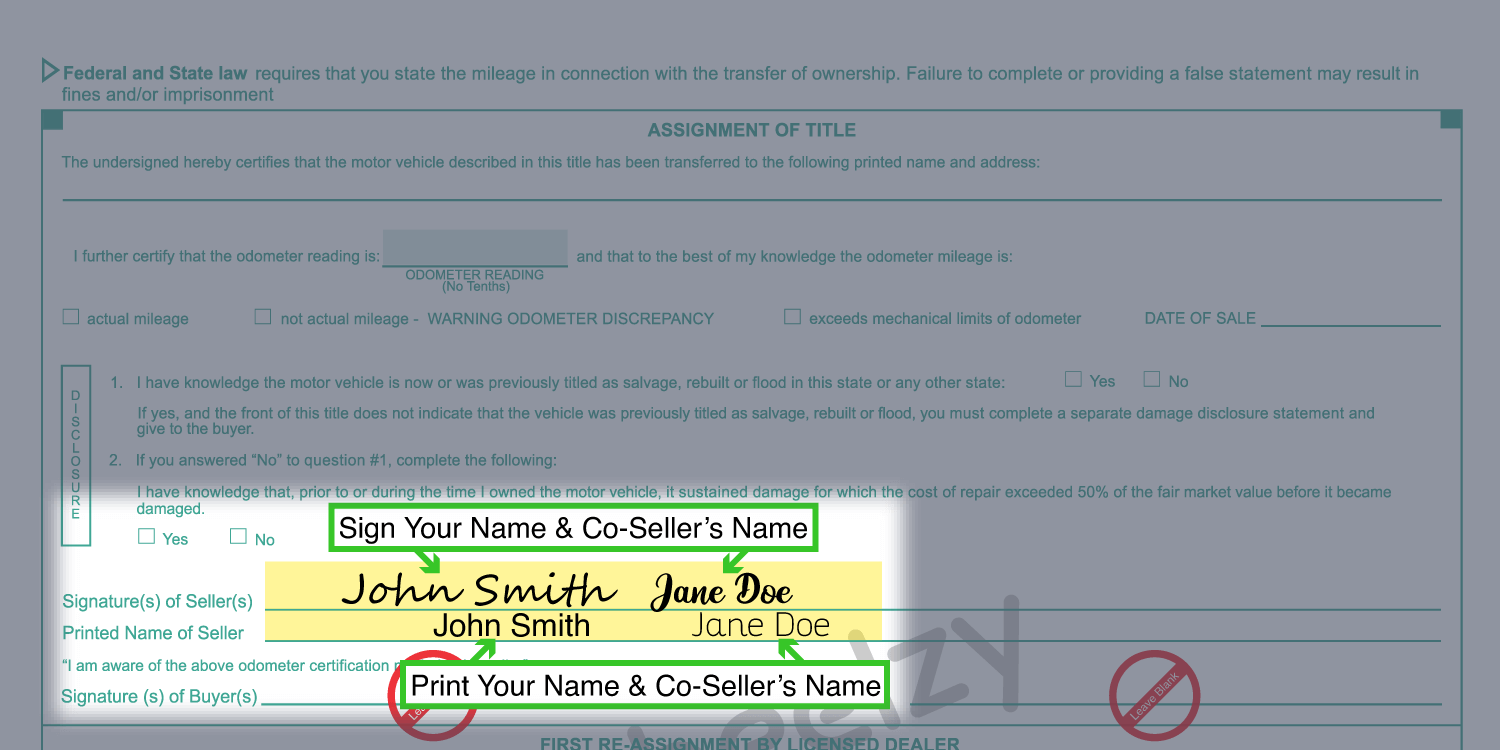 How to Sign Your Title in Iowa (image)