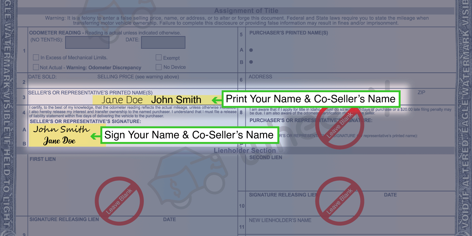How to Sign Your Title in Idaho (image)