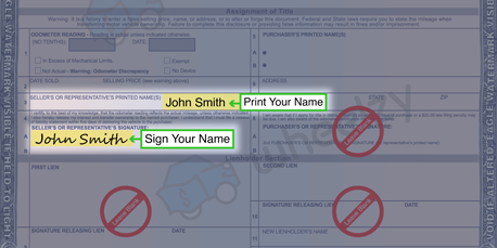 How to Sign Your Title in Idaho (image)