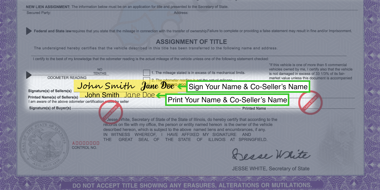 How to Sign Your Title in Illinois (image)