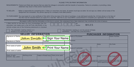 How to Sign Your Title in Indiana (image)