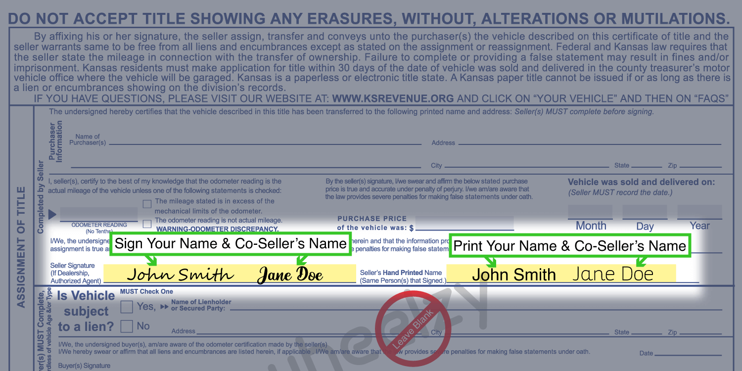 How to Sign Your Title in Kansas (image)