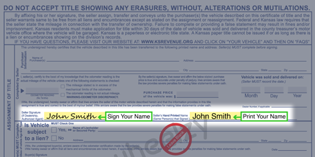 How to Sign Your Title in Kansas (image)