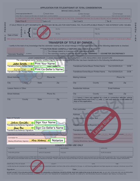 How to Sign Your Title in London (image)