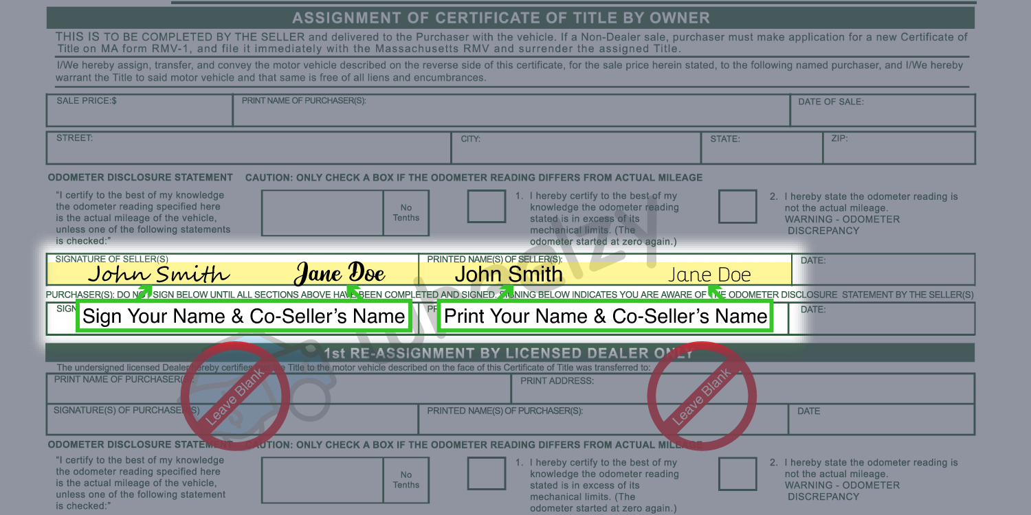 How to Sign Your Title in Massachusetts (image)