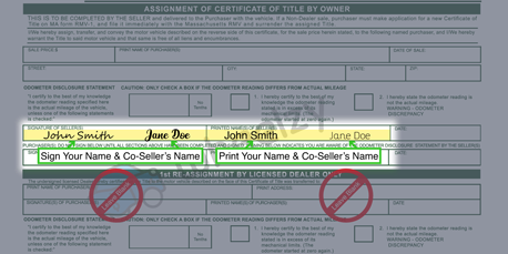 How to Sign Your Title in Massachusetts (image)