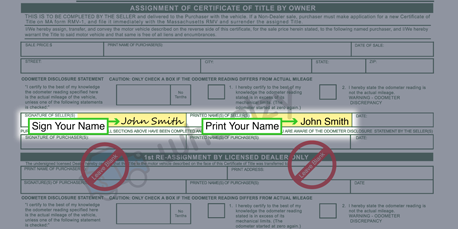 How to Sign Your Title in Roslindale (image)