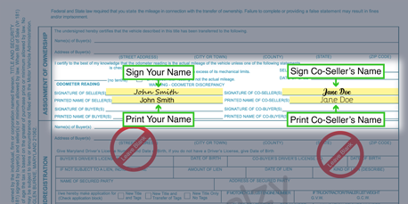 How to Sign Your Title in Glen Burnie (image)