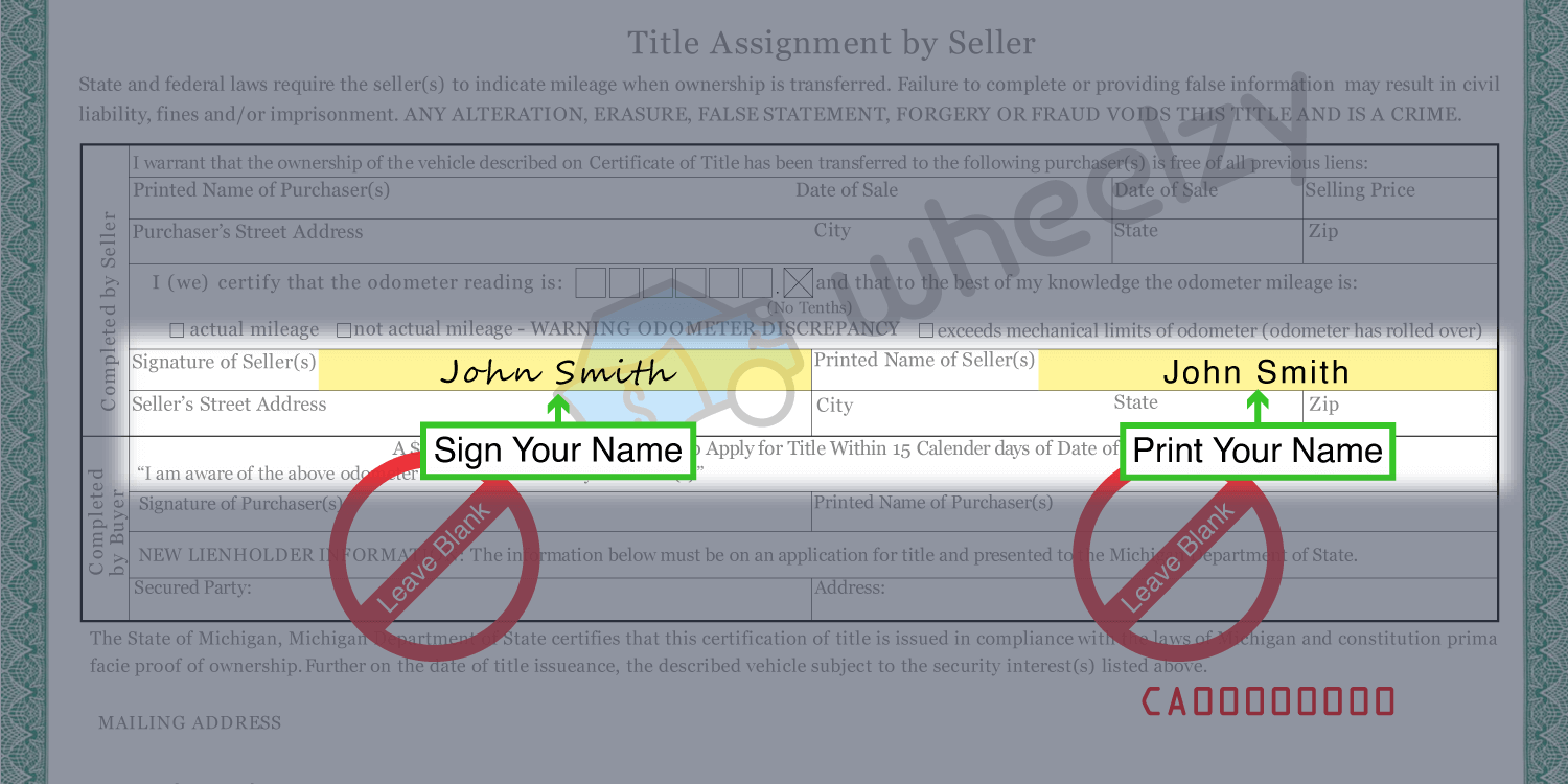How to Sign Your Title in Michigan