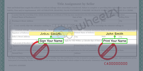 How to Sign Your Title in Portage (image)