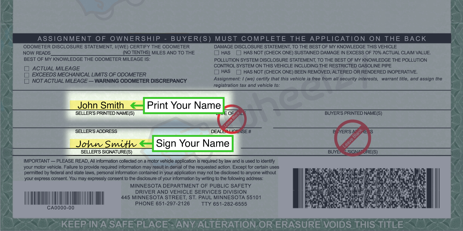 How to Sign Your Title in Minnesota (image)