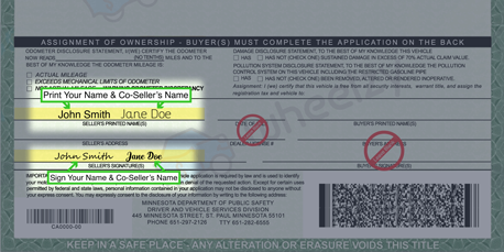 How to Sign Your Title in Minnesota (image)