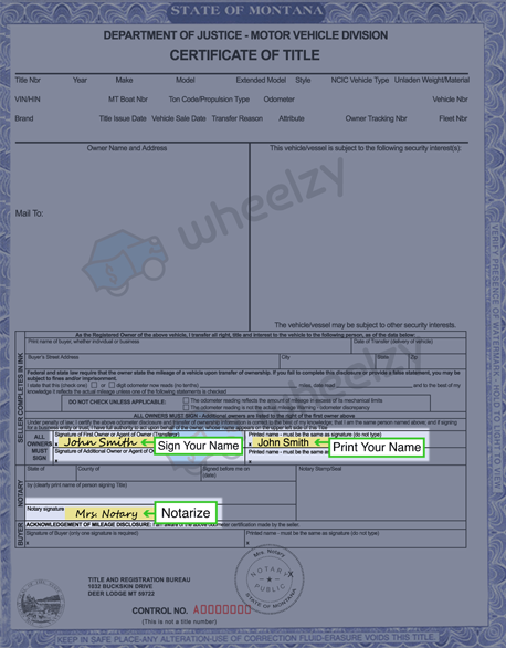 How to Sign Your Title in Bozeman (image)