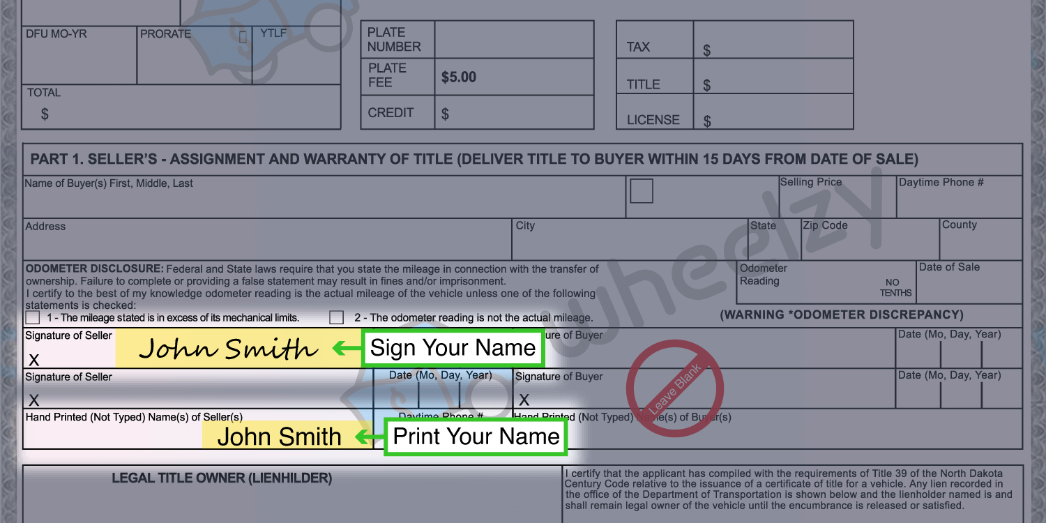 How to Sign Your Title in North Dakota