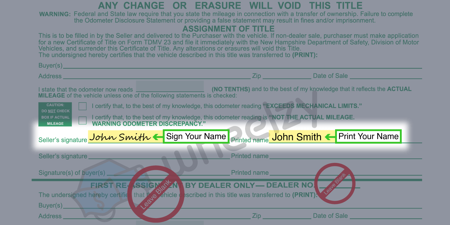 How to Sign Your Title in New Hampshire (image)