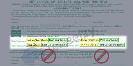 How to Sign Your Title in New Hampshire (image)