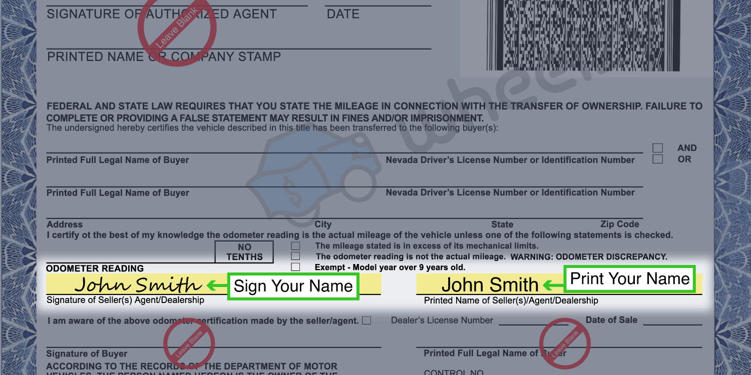 How to Sign Your Title in Nevada