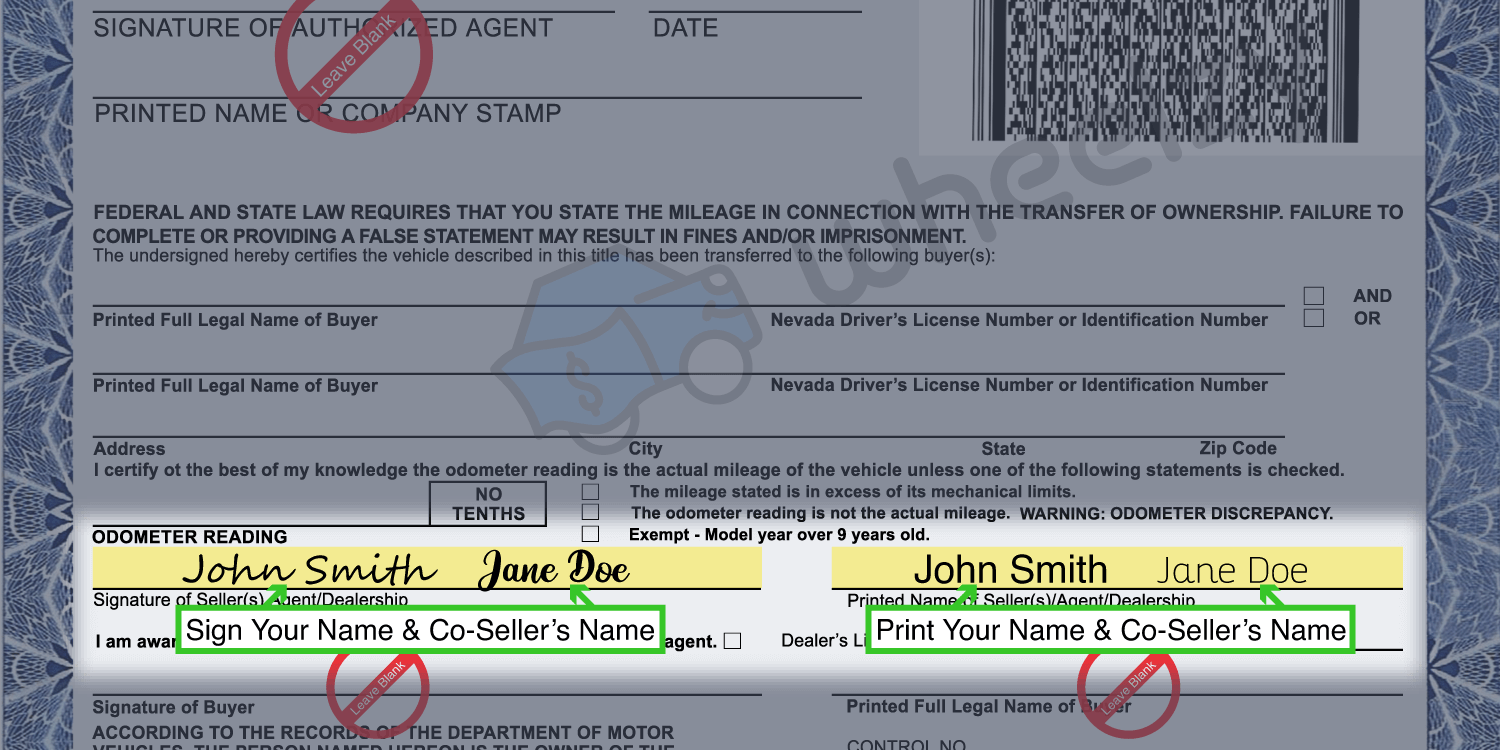 How to Sign Your Title in Nevada (image)