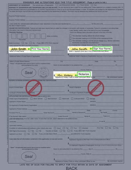 How to Sign Your Title in Ohio (image)