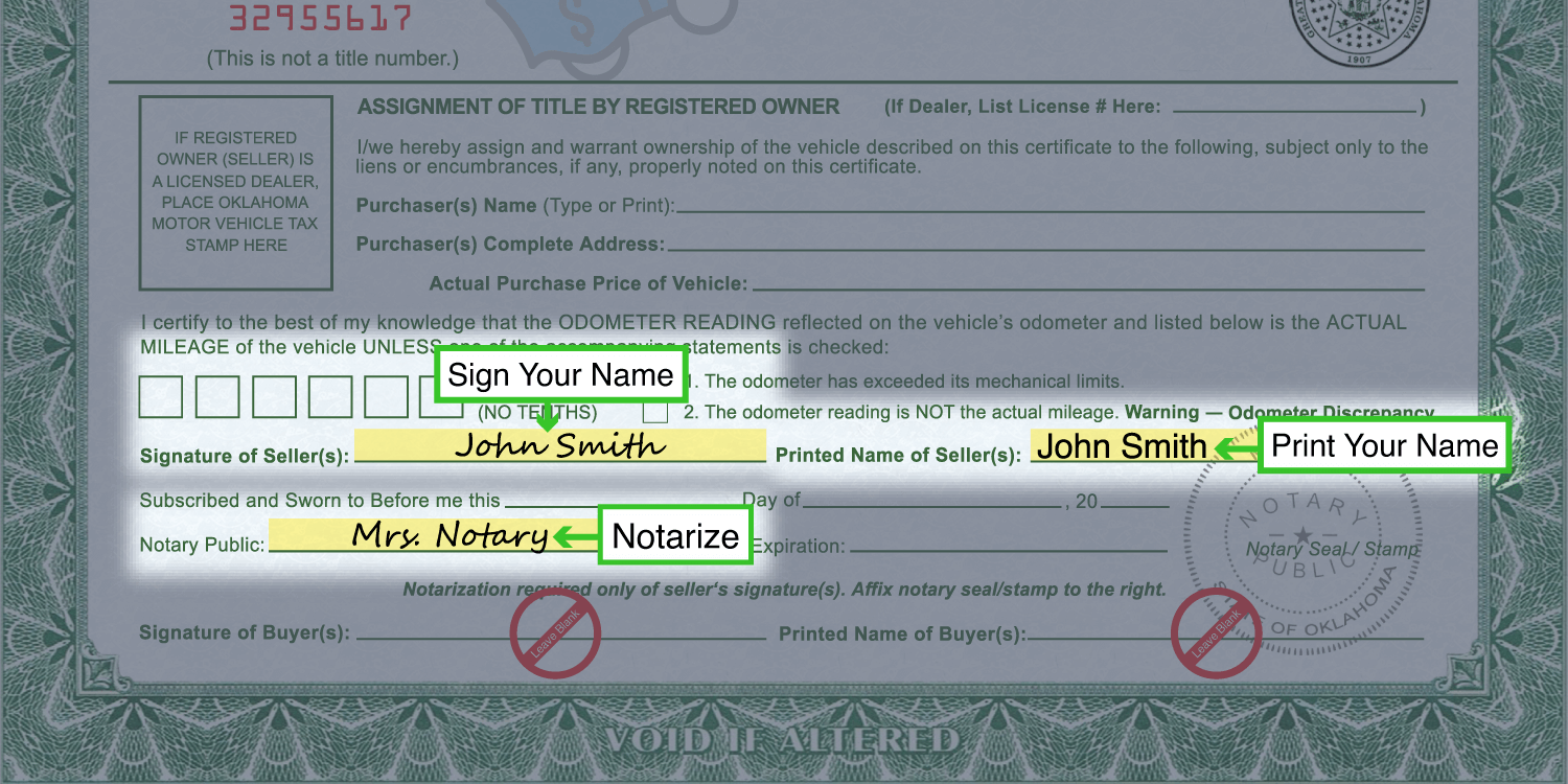 How to Sign Your Title in Claremore (image)