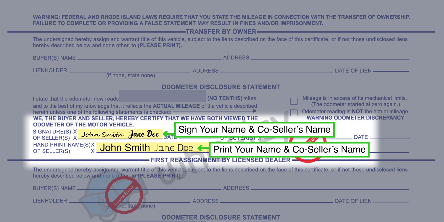 How to Sign Your Title in Rhode Island (image)