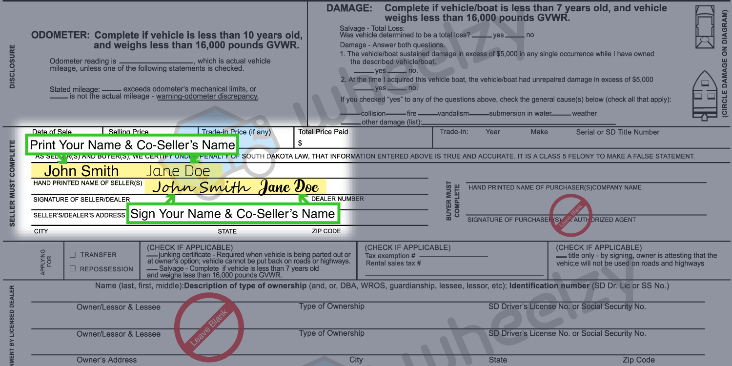 How to Sign Your Title in South Dakota (image)