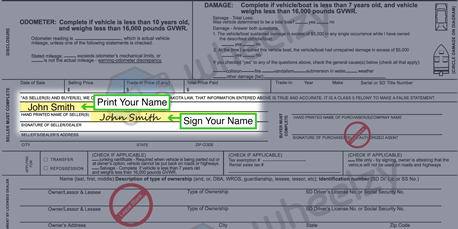 How to Sign Your Title in South Dakota (image)