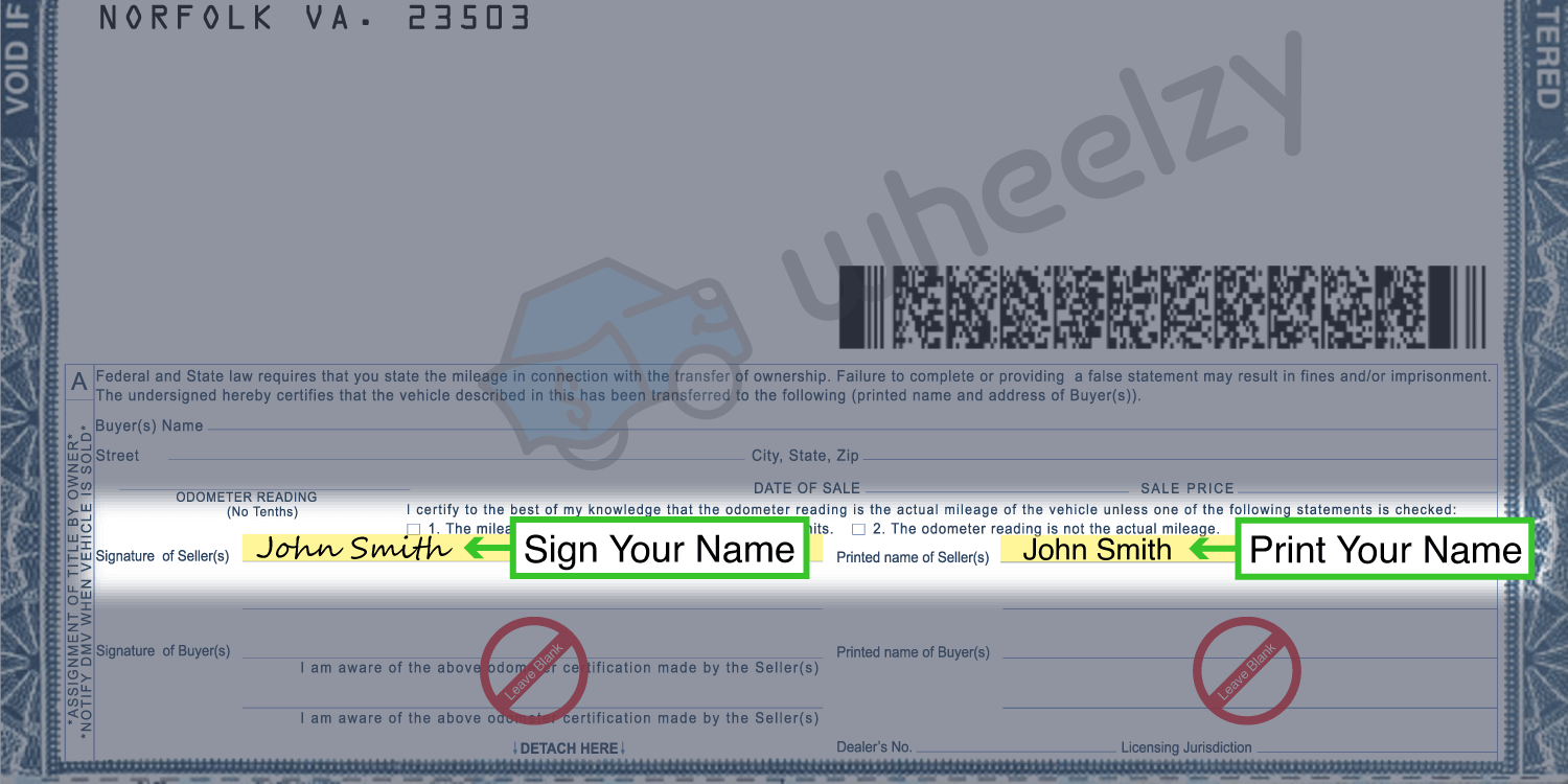 How to Sign Your Title in Virginia (image)