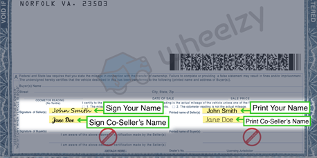 How to Sign Your Title in Virginia (image)