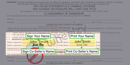 How to Sign Your Title in Vermont (image)