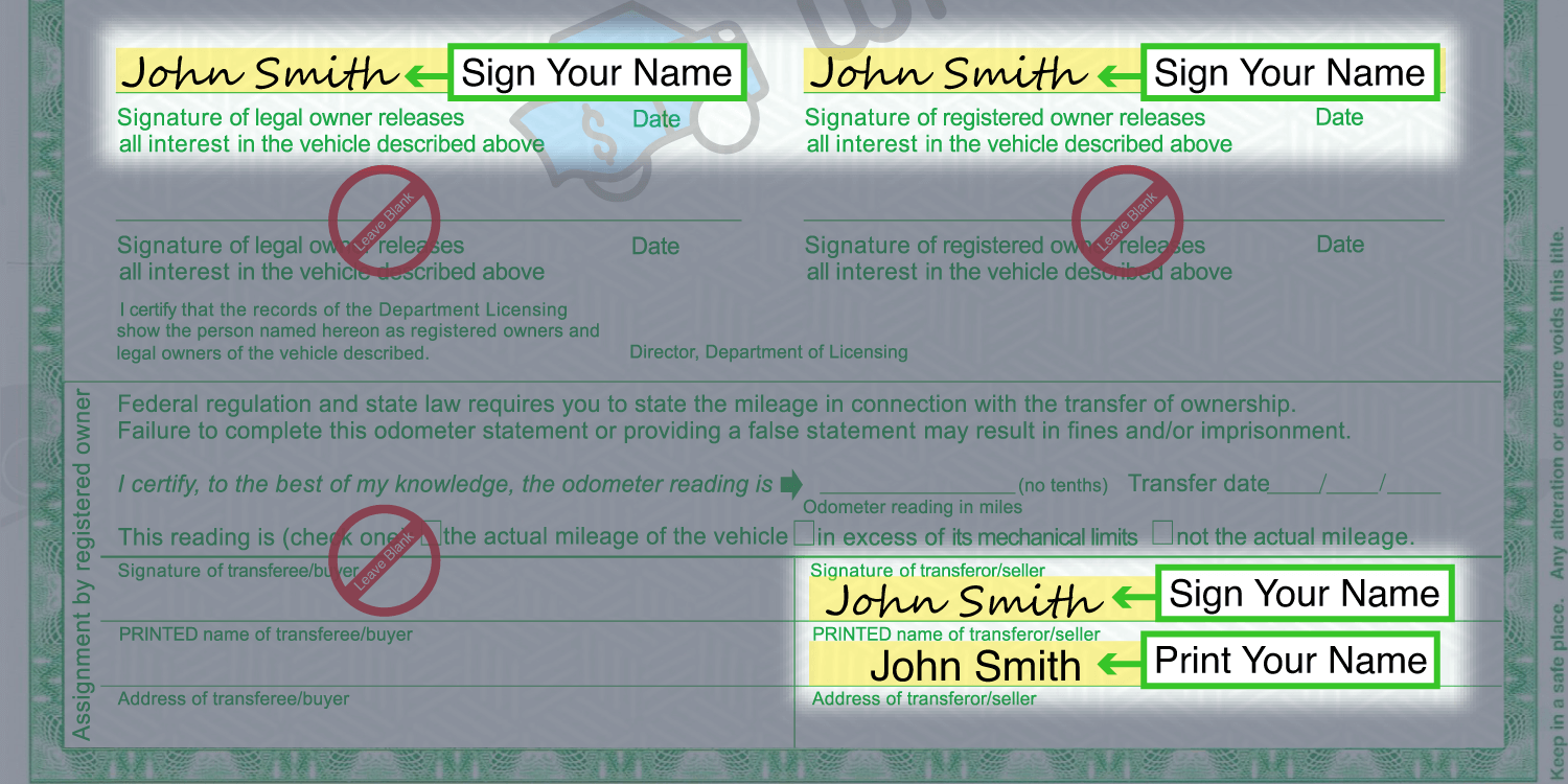 How to Sign Your Title in Washington (image)