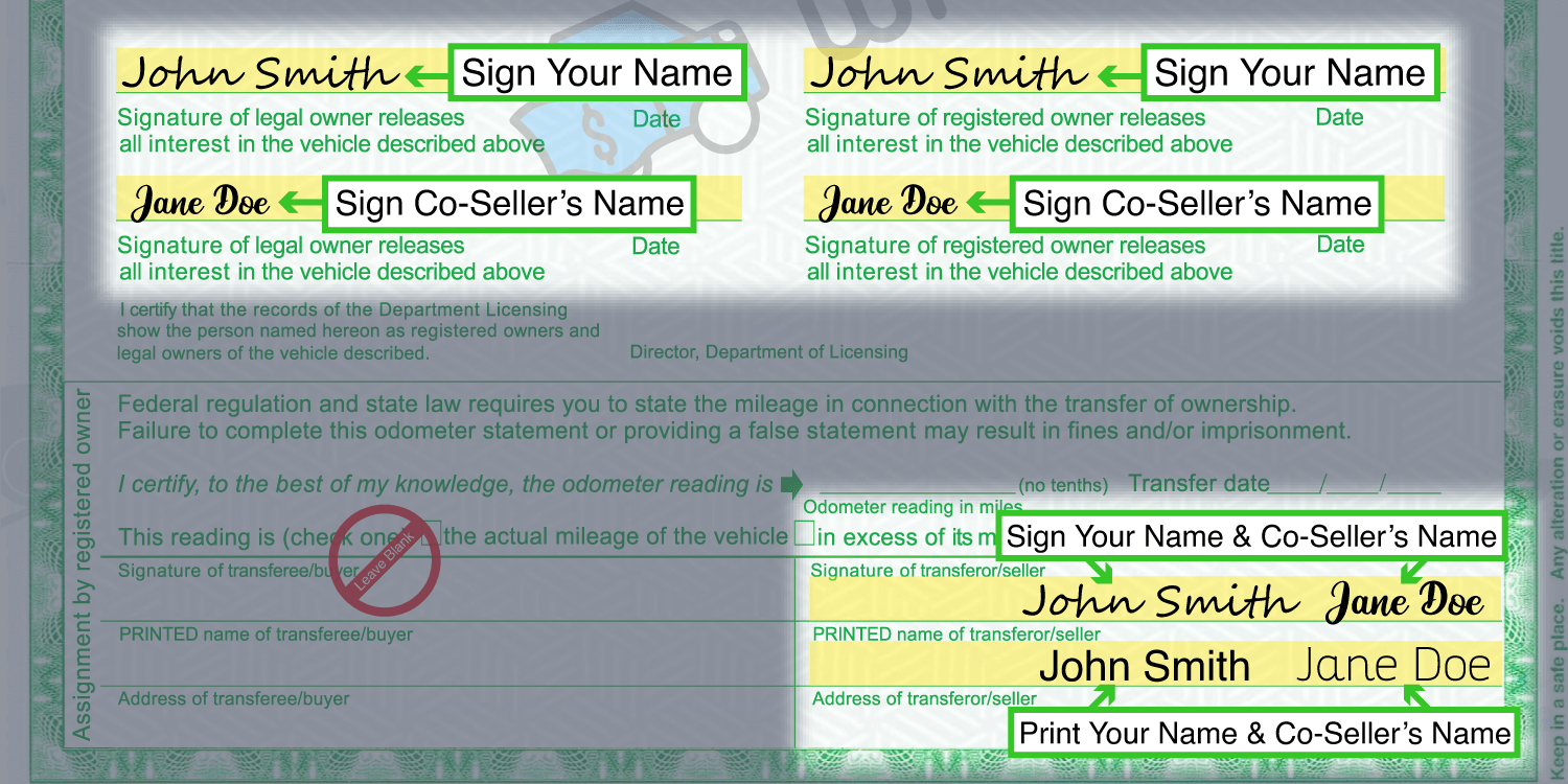 How to Sign Your Title in Washington (image)