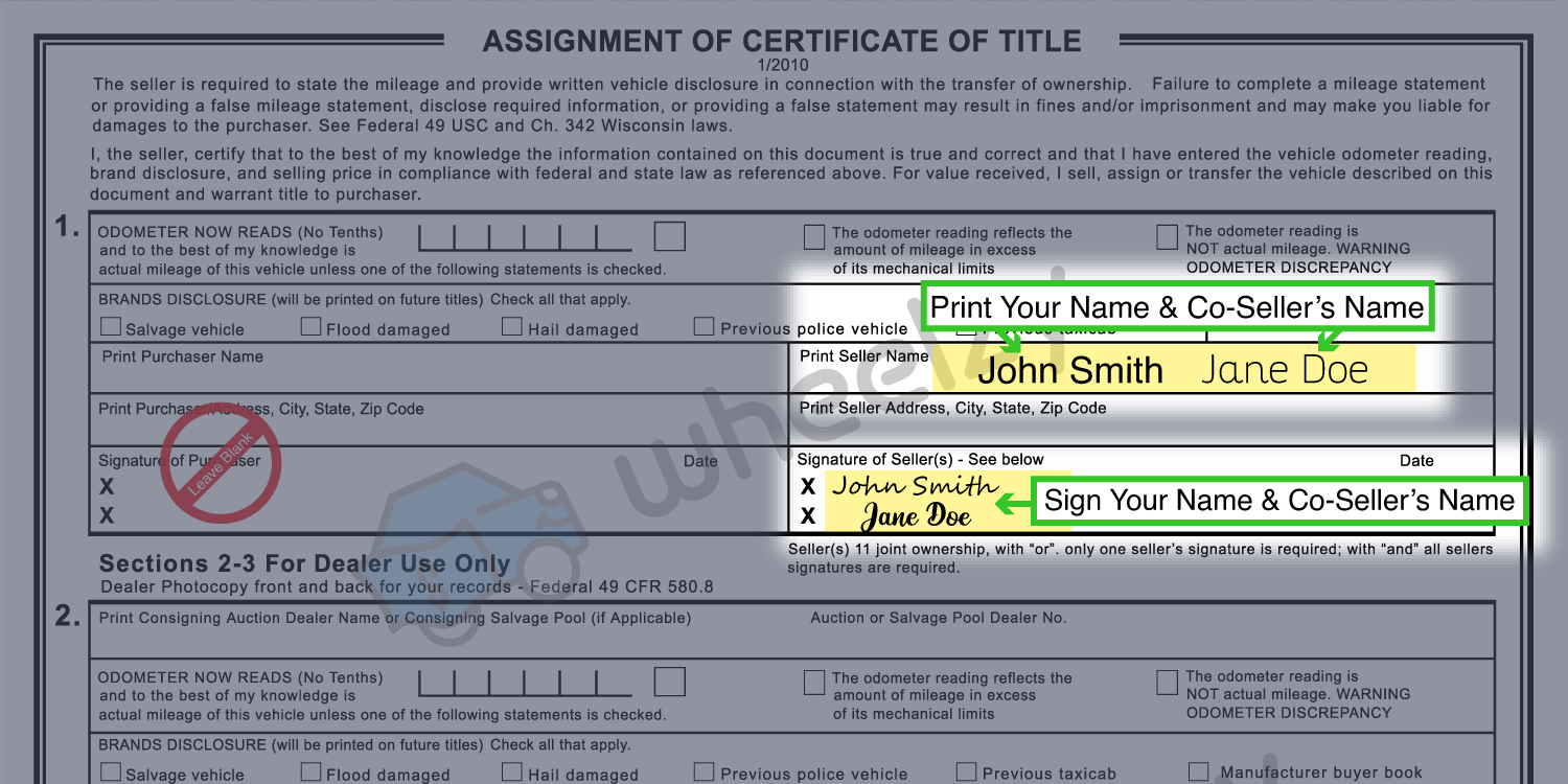 How to Sign Your Title in Wisconsin (image)